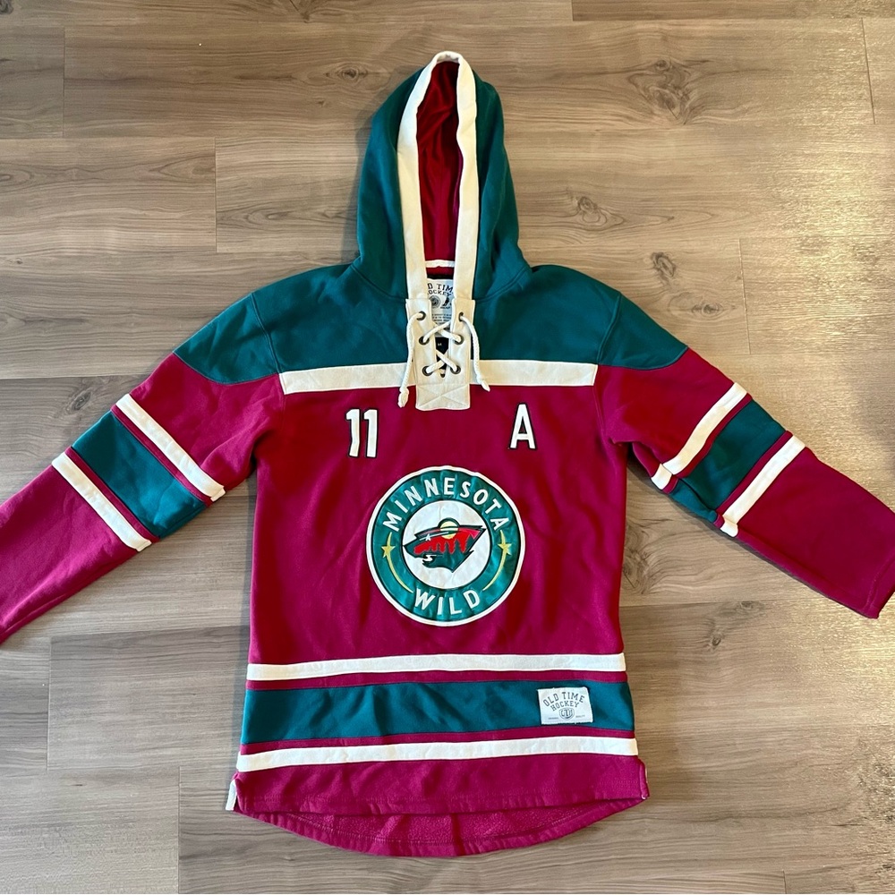 Zach Parise #11 Wild Jersey, NHL Sports Hoodie Pullover Sweatshirt